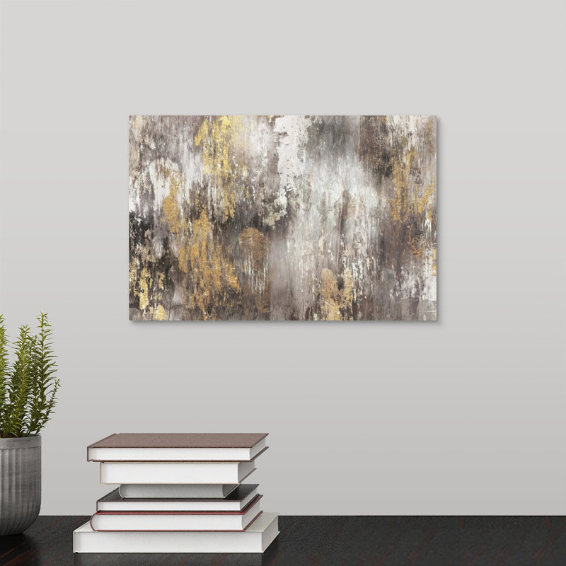 « Gold Ikat » Kaysen - impression, H 32 po x l 48 po x 1,5 po, Toile