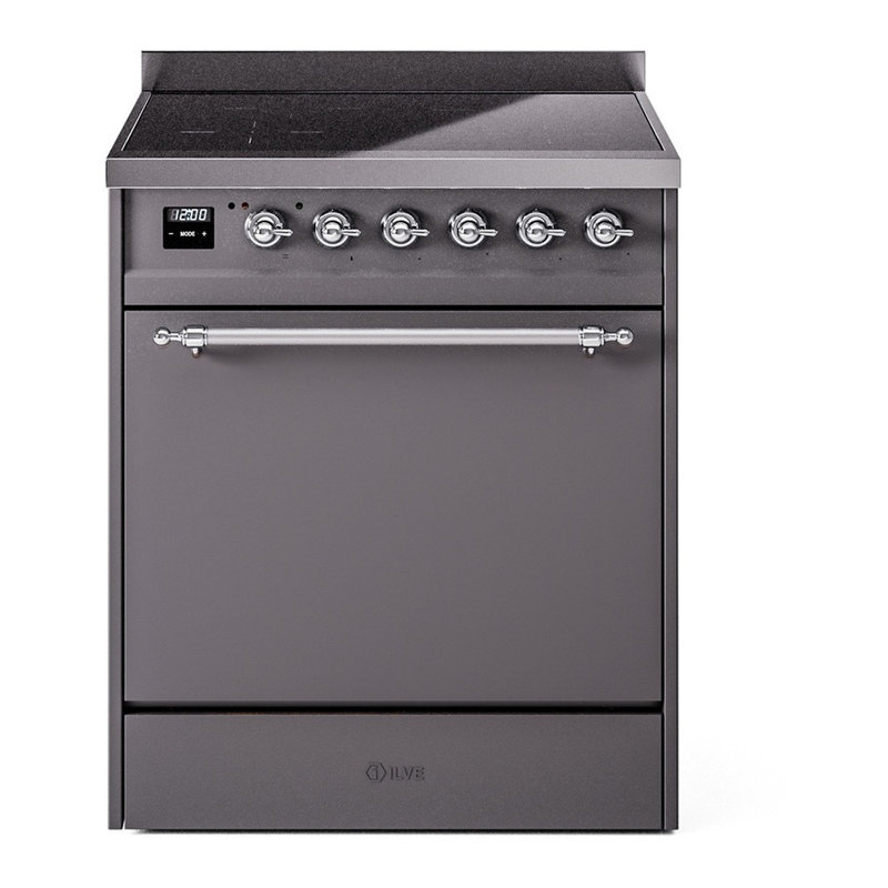 ILVE Nostalgie II 30 in Induction Range, Graphite Matte/Chrome