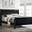 Lit contemporain grand format en bois massif noir pour une chambre à coucher tranquille-1421428081