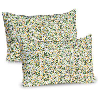 Daisy Flowers and Chamomile Microfiber Sham