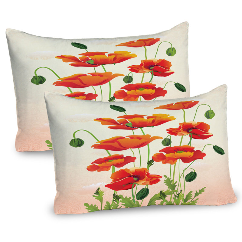 Ensemble de 2 taies décoratives Ambesonne Poppy, H 20 po x l 30 po