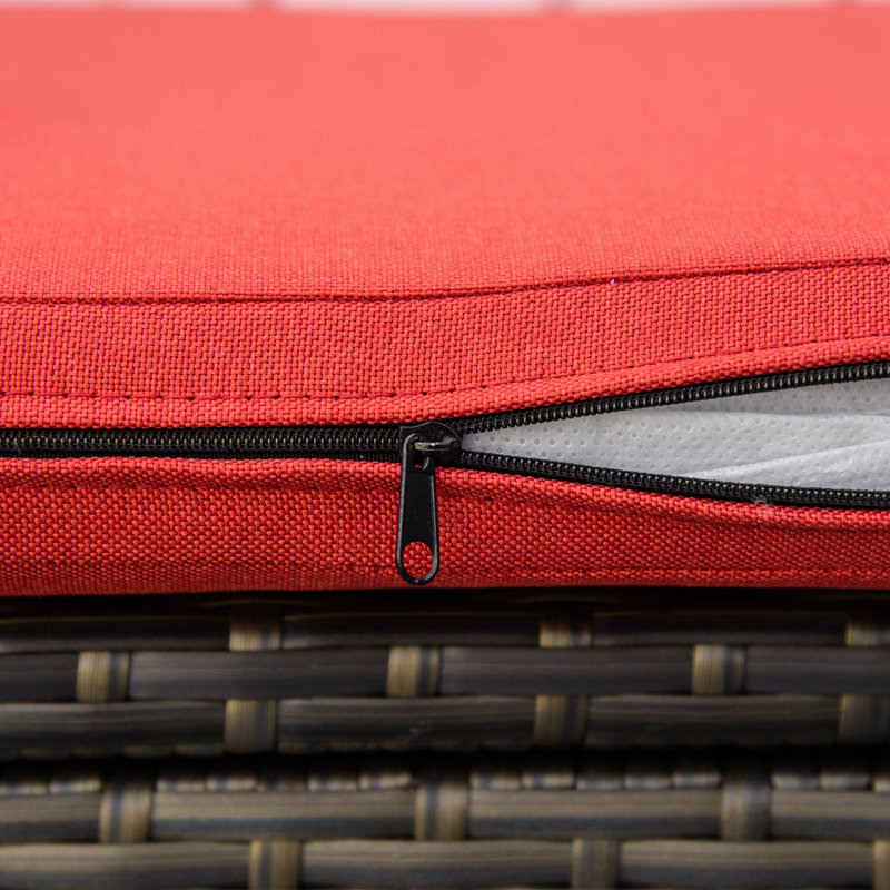 New Classic 41.25'' W 27 Gallons Water Resistant Rattan Storage Bench, Red