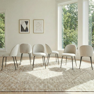 Chaise de salle à manger rembourrée moderne H 30 po avec pieds en métal effilés pour salle à manger de café