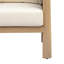 Chaise de patio d'extérieur en bois avec accoudoirs en osier tissé PE brun clair et beige