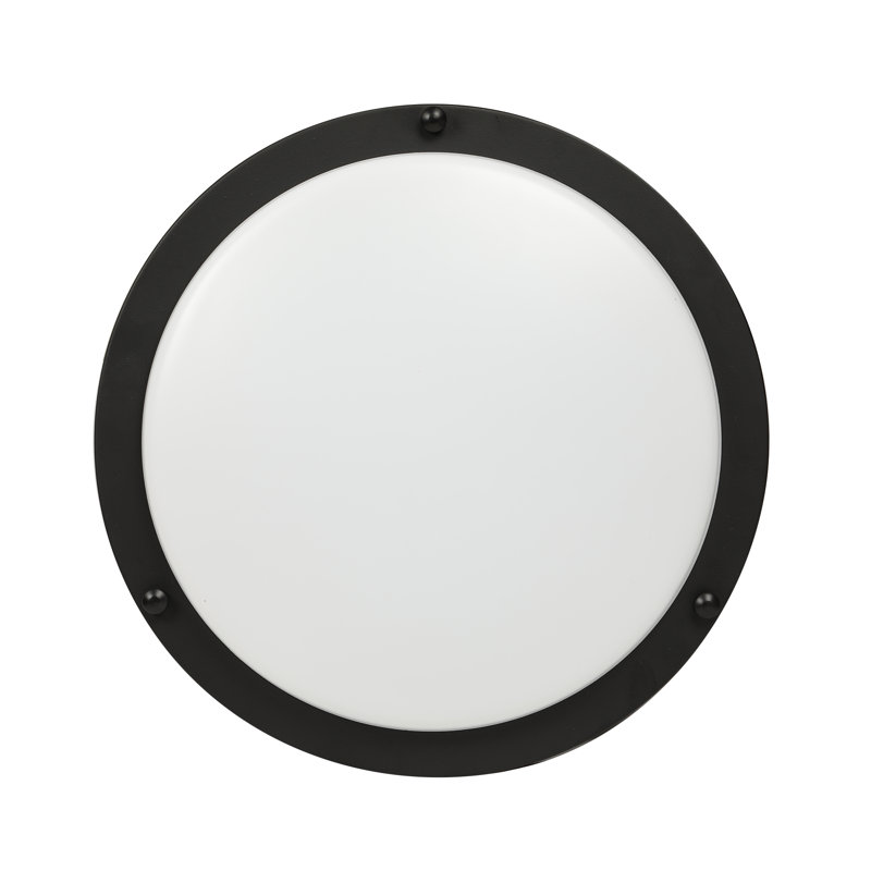 Arjit Acrylic LED Flush Mount, 3.48" H x 10.31" W x 10.31" D, Matte Black