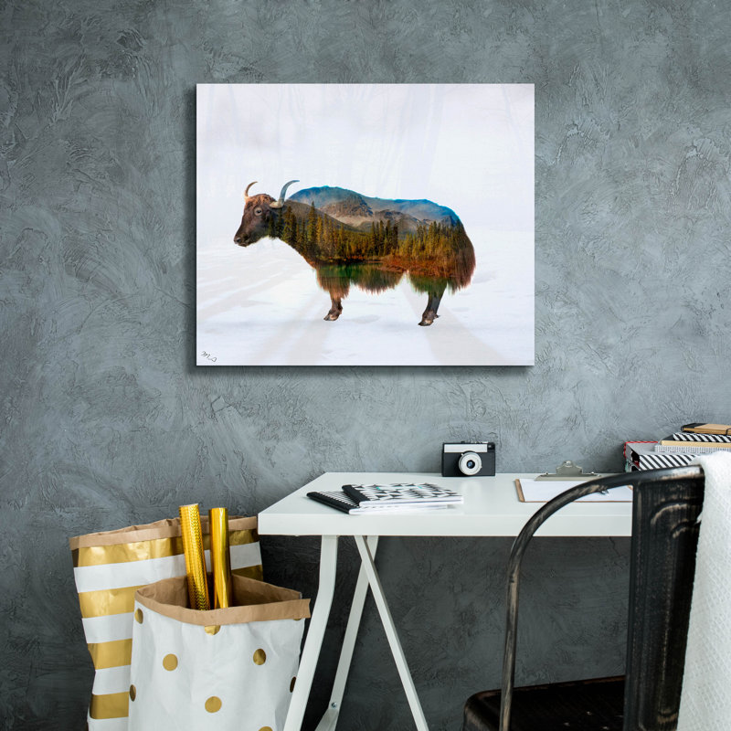 "Yak" par Mark Ashkenazi, H 20 po x l 24 po x P 0,75 po