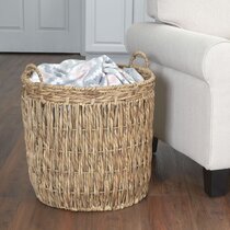 Throw Blanket Basket | Decorative Amish Wicker Living Room Storage