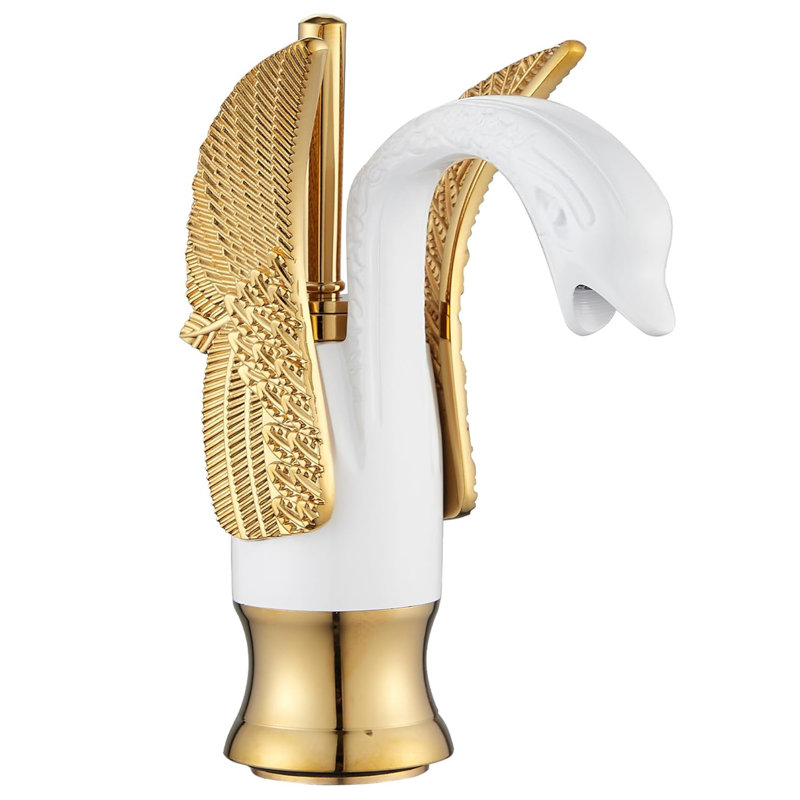 Single-Hole Single-handle Bathroom Faucet, White