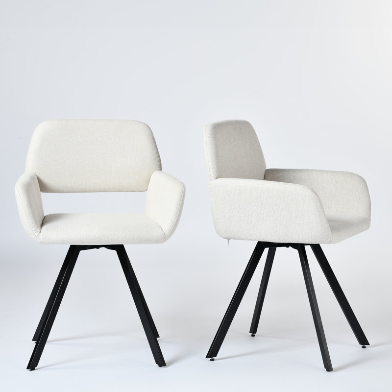Chaise de salle à manger rembourrée Adora, Ivoire ivoire