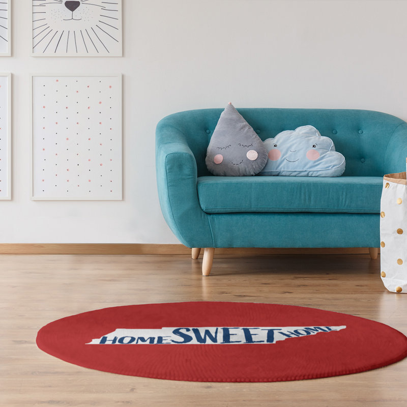 Tapis en poly-chenille tennessee à la maison, Rond 5 pi