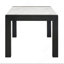 6 pièces ensemble de salle à manger de style contemporain blanc faux marbre table rectangulaire à dossier plein chaises à dossier gris clair noir mobilier de salle à manger-166254952
