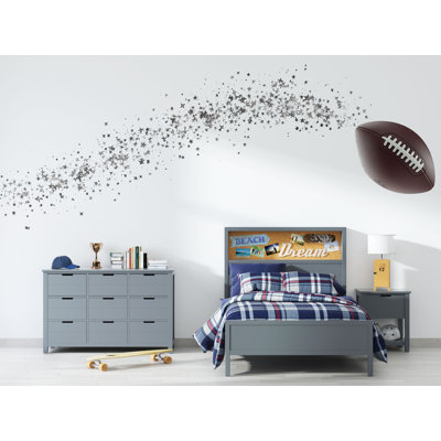 Adhésif mural football, autocollant mural sport, art mural de chambre, décoration de football pour enfants, murale de salle de jeux, 