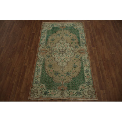 Classic Oriental Distressed Turkish Rug 4x7