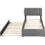 Lit plateforme tapissier avec lit gigogne gris - construction pour une utilisation à long terme simple, polyvalente et pratique-1178576087-1178576086