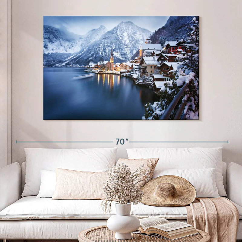 Ravi Wintry Hallstatt, H 34 po x l 51 po