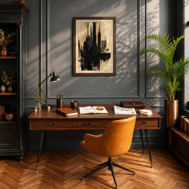 Urban Verticals Industrial - Framed Print, Walnut, A1 - 84.1 x 59.4 cm