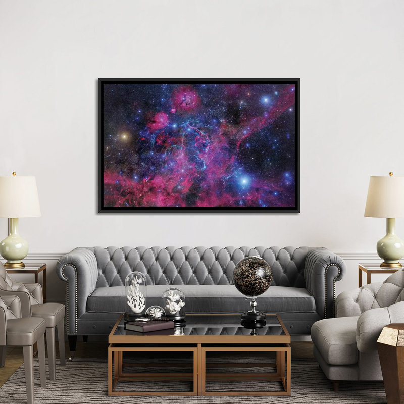 " Vela Supernova Remnant Mosaic II " by Robert Gendler, 18" H x 26" W x 1.5" D, Black Framed Canvas, No Mat