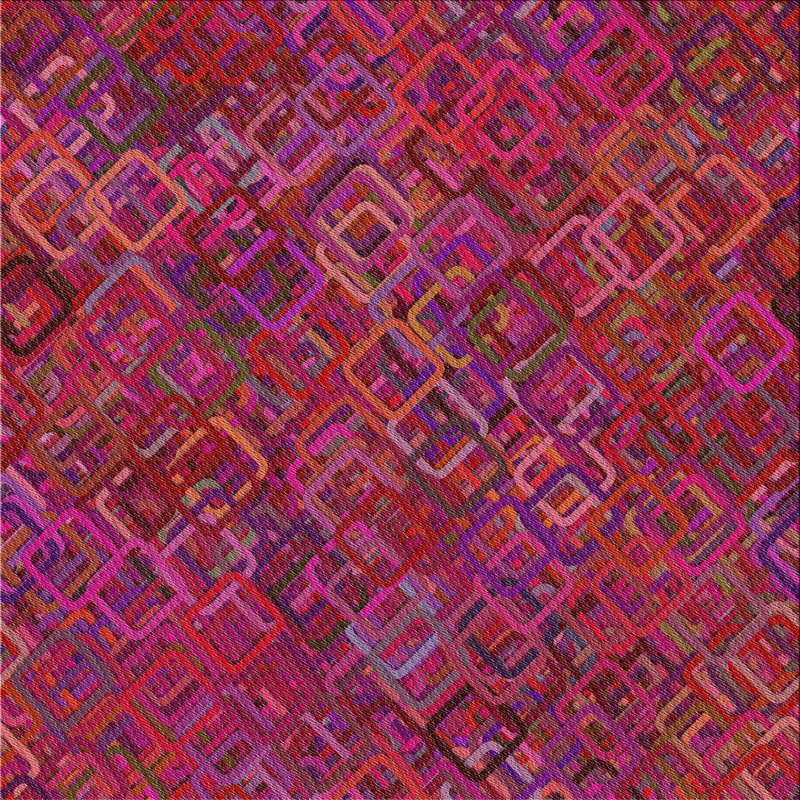 Tapis décoratif rose/rouge à motifs Siskiyou, Carré 7 pi