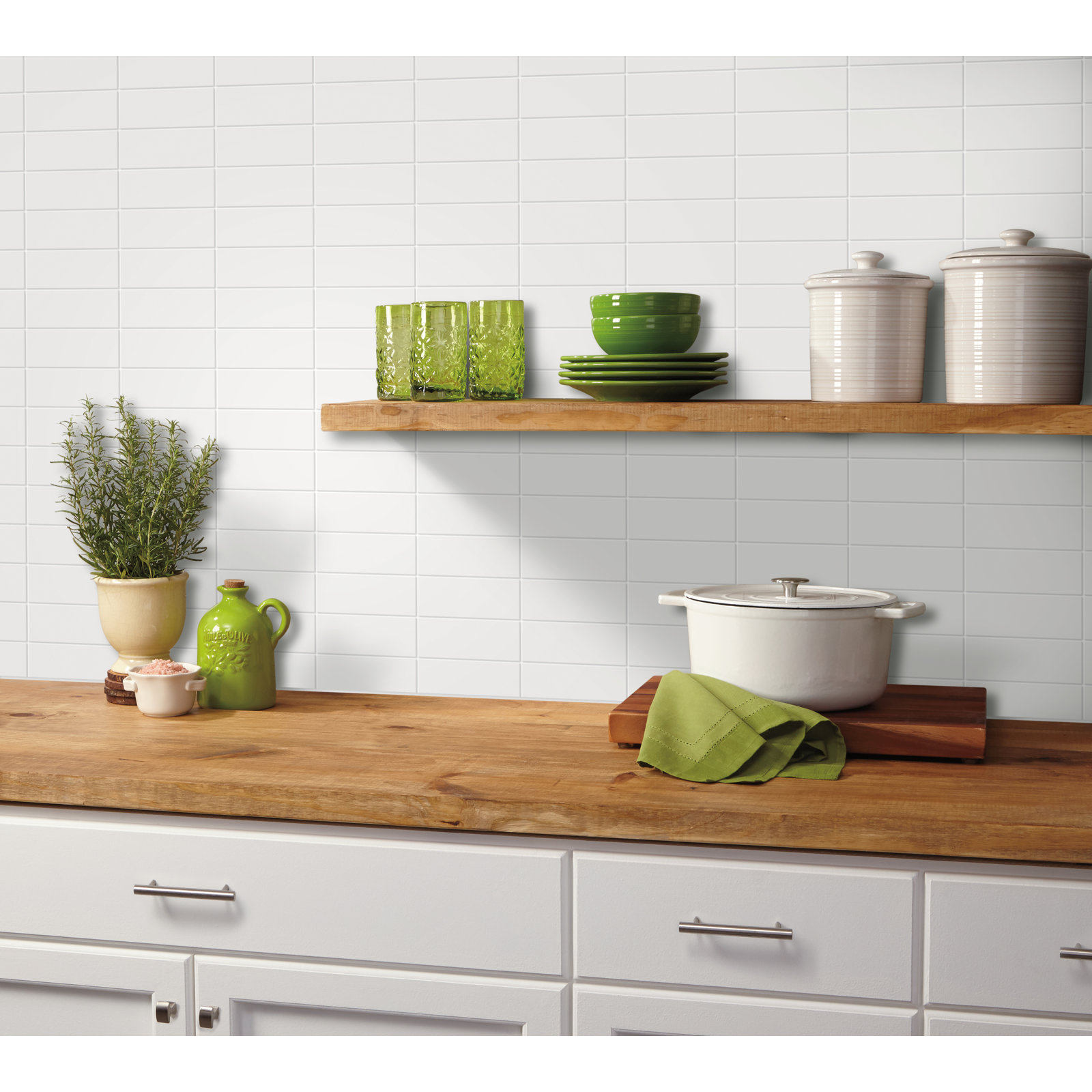 Berkeley 4" x 8" Ceramic Subway Tile, Matte Arctic White