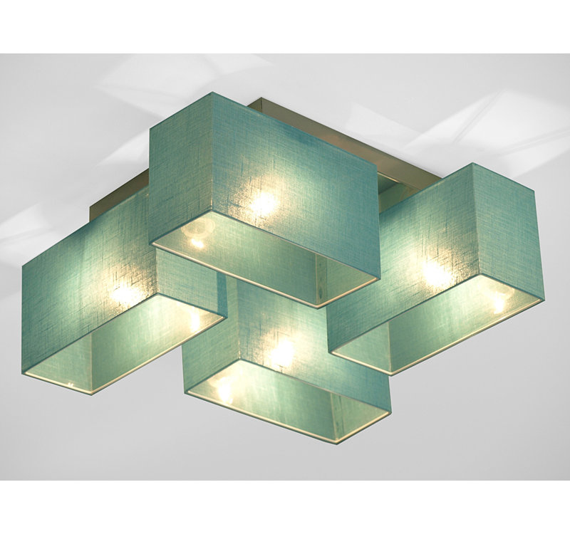 Seaton Semi Flush Mount, Dark brown, Turquoise