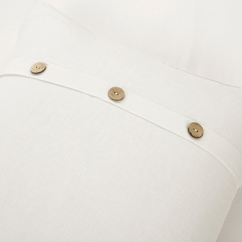 Ensemble de housse de couette 3 pièces Crissi Thorold, Housse de couette grand + 2 taies décoratives, Blanc
