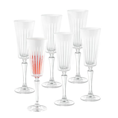 Wine Glasses - Set of 6 Wine Goblets for Red Wine or White Wine - White Colored - Elegant Colored Glassware Water Goblets - Gift Ready Colored Stemware - Colorful Wine Glasses - 7.5 oz - by Barski