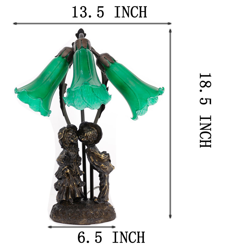 Amena Resin Desk Lamp, Green