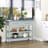 Kitchen Island with Stainless Steel Top, Traditional Kitchen Island with Storage, 2-Tier Open Shelves, Drawers, Light Gray