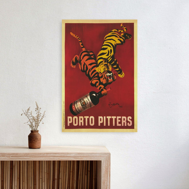 Porto Pitter, rétro, rétro, rétro, coquelicot, faune, impression murale, H 24 po x l 16 po
