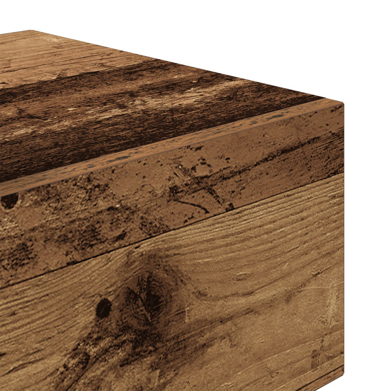 Bedside Cabinet Wood Medium Storage Bedside Table, Old Wood