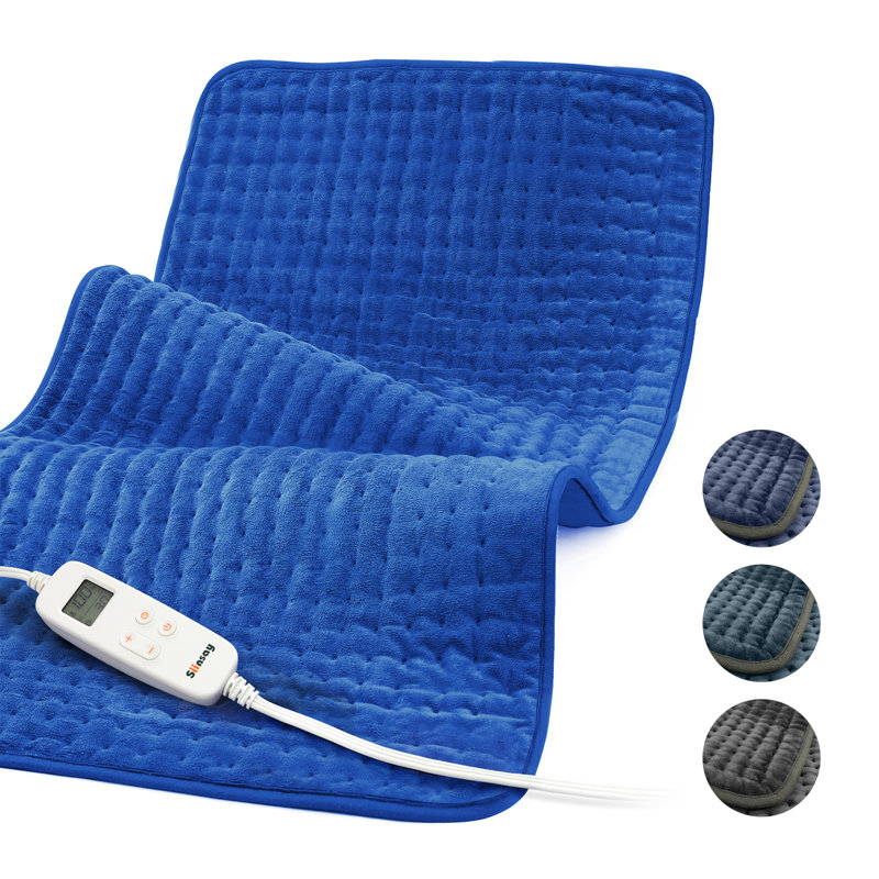 Heating Pad For Back Pain Relief, 33'' X 17'' Xxxl Electric Heating Pad For Neck And Shoulder Cramps With 6 Instaheat Settings, Auto Off, Moist Dry Heat Therapy, Machine Washable