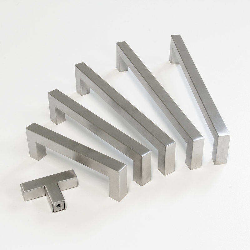 Brushed Stainless Steel Modern Industrial Bar Pull
