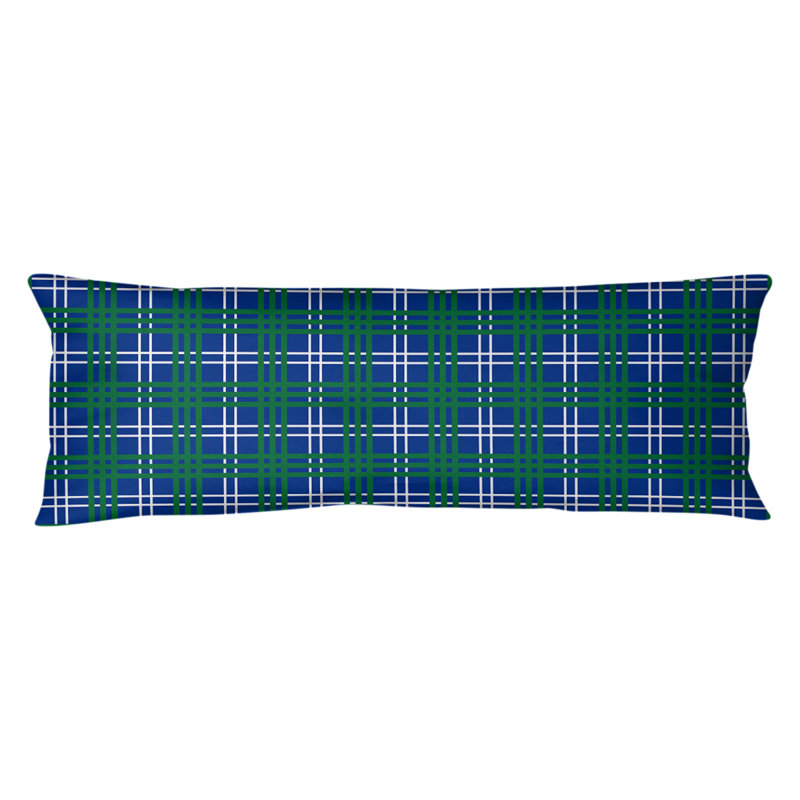 Coussin de soutien en polyester Seattle, Bleu/blanc/vert, Molleton moelleux