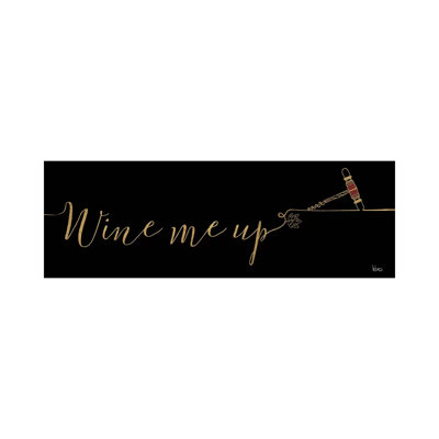 Underlined Wine on Black III 1 Piece Wrapped Canvas Panoramic Wall Art