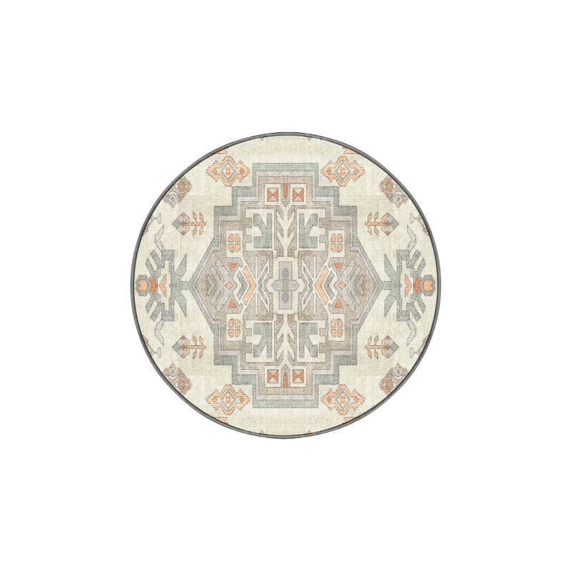 Fioralba Hand Loomed Washable Oriental Indoor Rug, Round 7'