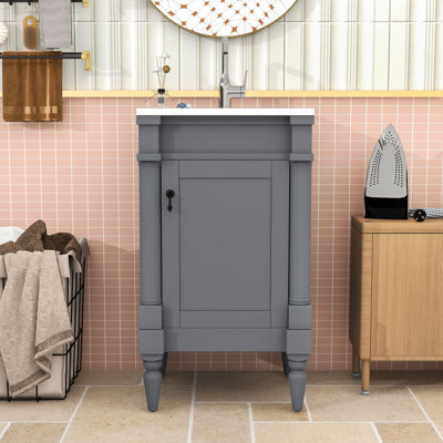 Meuble-lavabo avec lavabo et tablette réglable