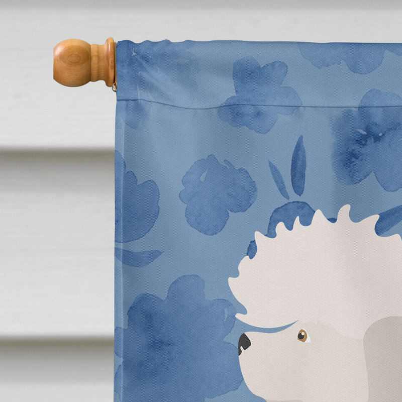 Caniche en polyester à 2 côtés 40 x 28 po standard welcome drapeau maison, Bichon bolonais
