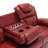 Home Theater Seating Manual Recliner Chair With Center Console And Led Light Strip For Living Room-793698424