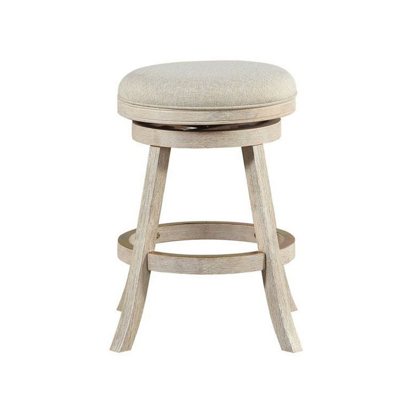 Tabouret de bar et de comptoir pivotant en bois massif Nia, Tabouret de comptoir (siège d’une hauteur de 24