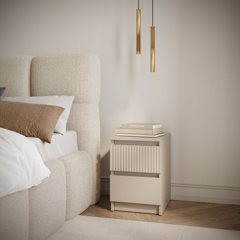 30cm W Manufactured Wood Bedside Table