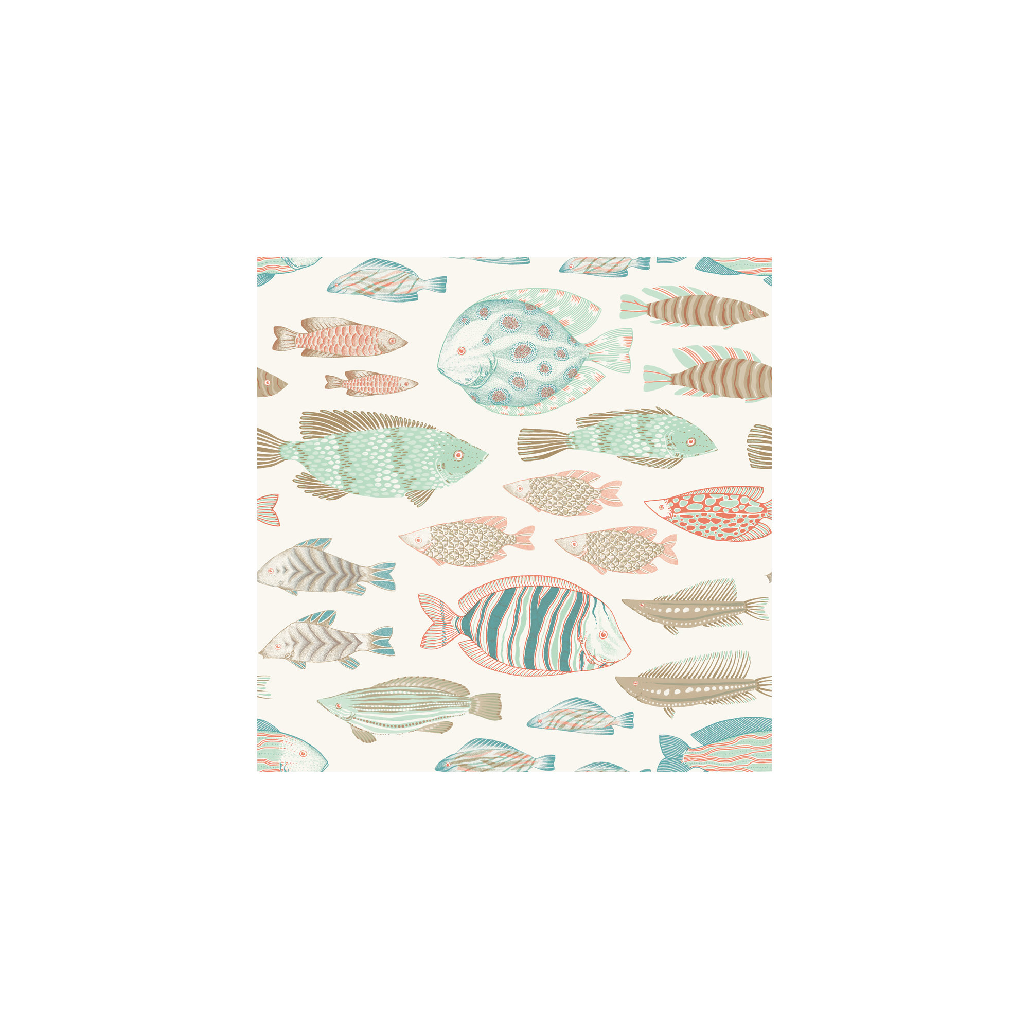 Marine Fish Peel And Stick Wallpaper, Ocean Spray