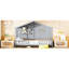 Lit simple avec tablettes, gris, toit artistique pour une chambre à coucher moderne sur chic-1491669816