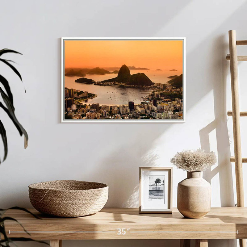 Rio de Janeiro, Cadre flottant blanc, 19 po x 13 po