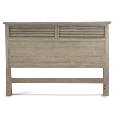 Luxurious Coastal Twin Headboard in Solid Cathedral Cut White Oak with Rich Glazed Driftwood Finish, 57-Inch Wide Timeless Transitional Style Featurin