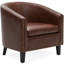 Cohmer 28.74" Wide Accent Barrel Chair, Modern Faux Leather Tub Club Chair Upholstered Armchair with Gold Nail Head Trim-1517470775