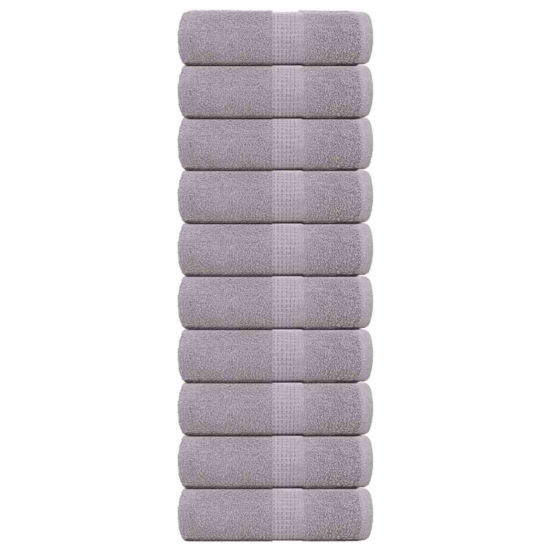 Sawiki 100% Cotton Bath Towels, Grey, Hand Towel - 10 Pack