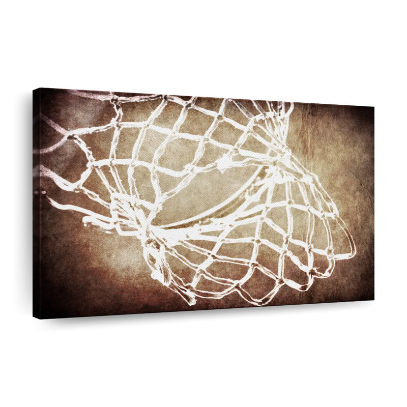 Panier de basketball - Impression sur toile tendue, H 26 po x l 39 po x P 1,25 po