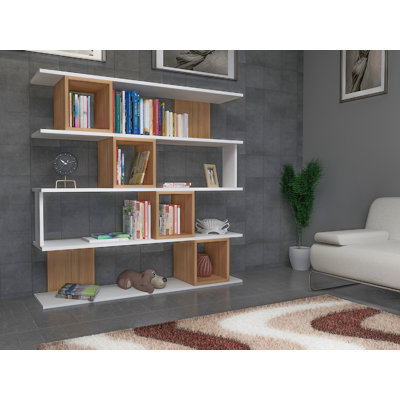 Bellaude 125cm H x 89cm W Geometric Bookcase