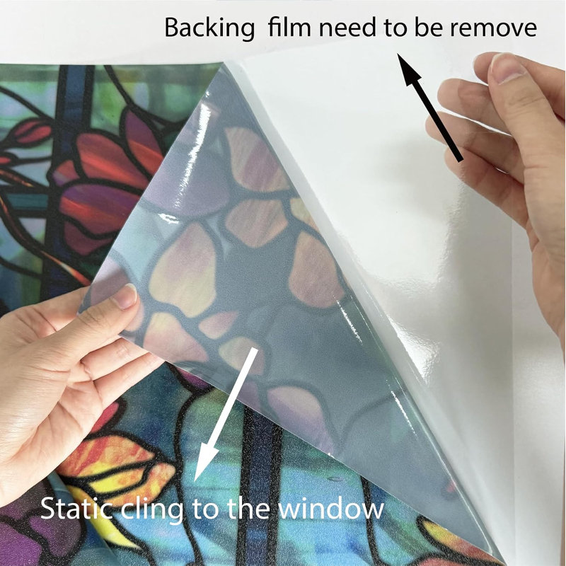 Hand-Drawn Pine Cobblestone Static Privacy Window Film