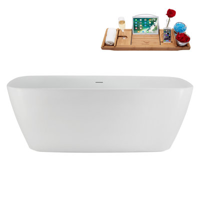 Baignoire autoportante 59 "avec drain Streamline